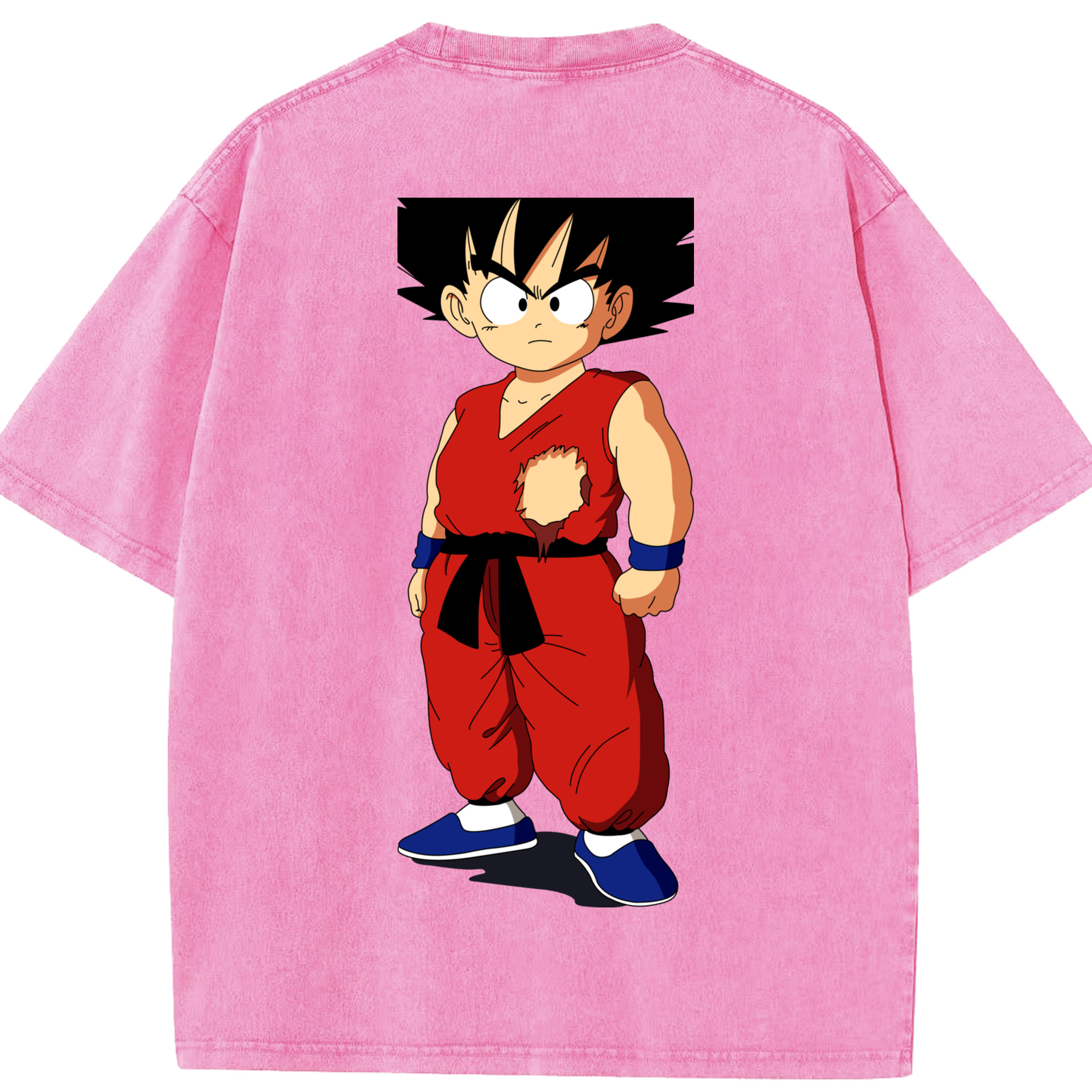 （画像用） ドラゴンボール 孫悟空（そん ごくう）Son Goku カカロット DRAGON BALL Kakarotto 綿100% ヴィンテージ風 半袖Tシャツ（背面プリント）